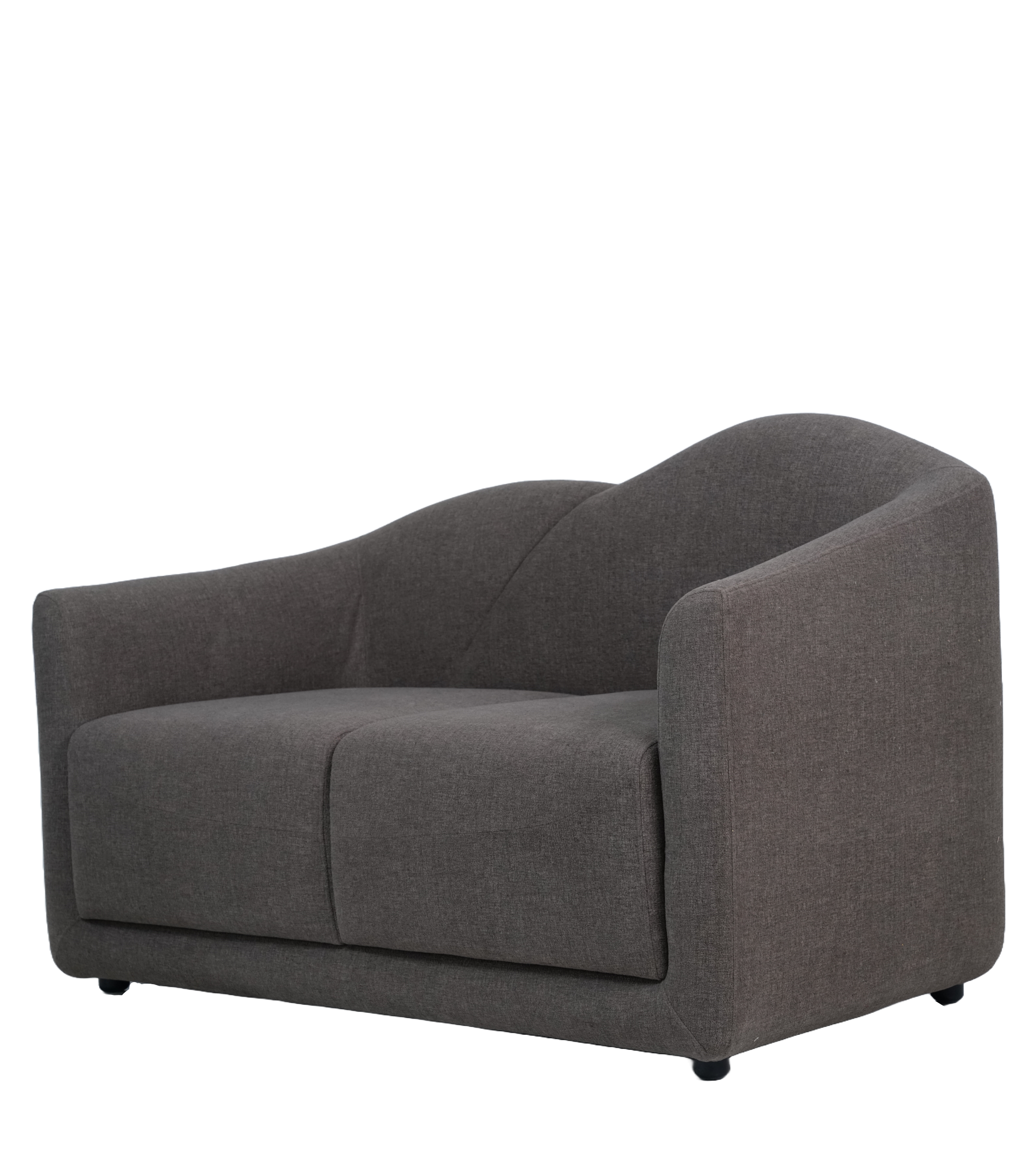 Elegant Gray Fabric Sofa with Plush Comfort & Patterned Accent Cushions