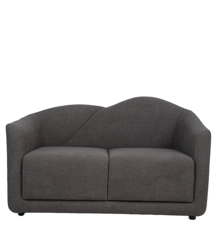 Elegant Gray Fabric Sofa with Plush Comfort & Patterned Accent Cushions