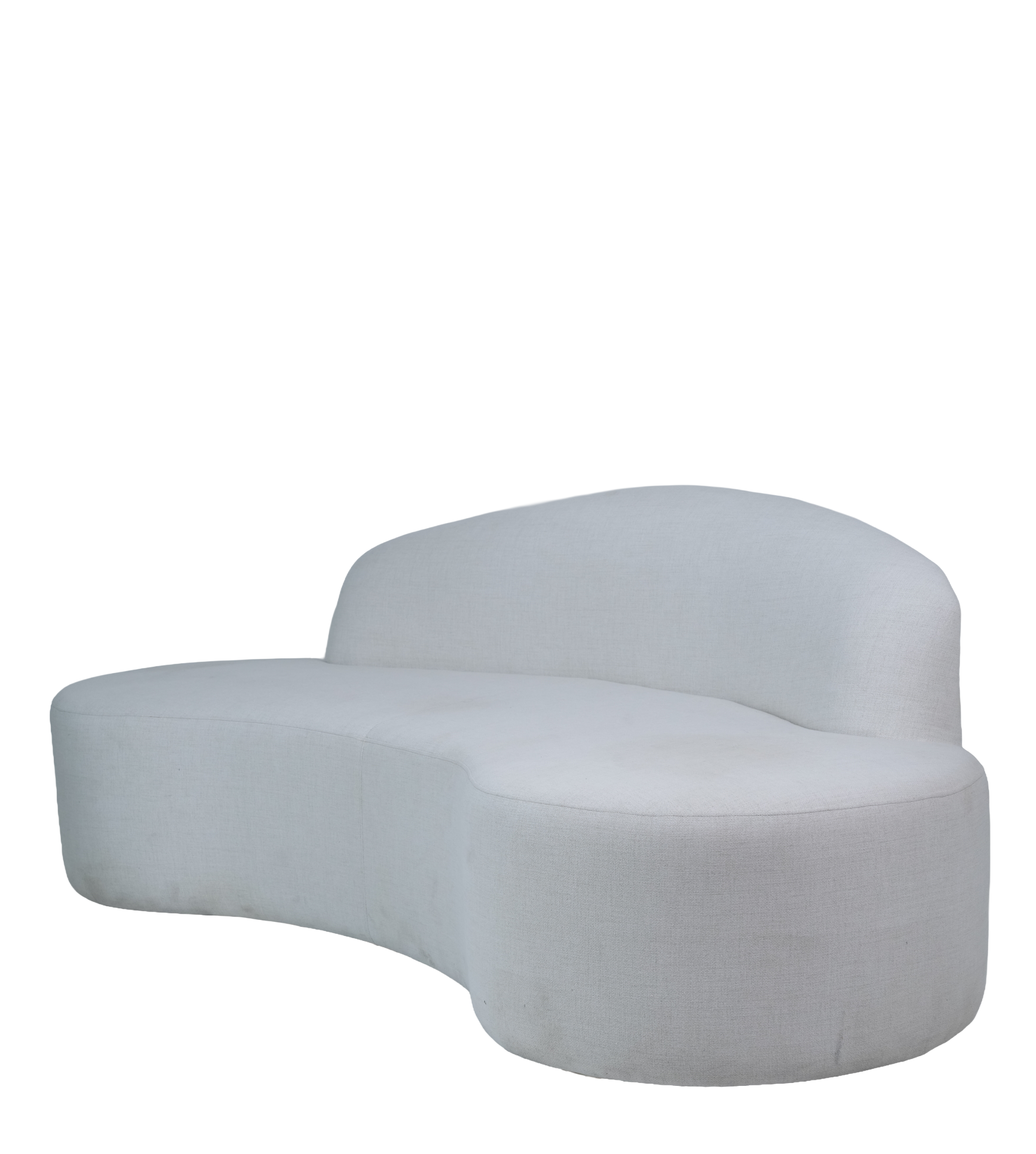 Three-Seater Curved Back Sofa – Textured Fabric with Plush Foam & Spring Cushioning