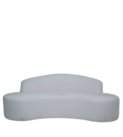 Three-Seater Curved Back Sofa – Textured Fabric with Plush Foam & Spring Cushioning