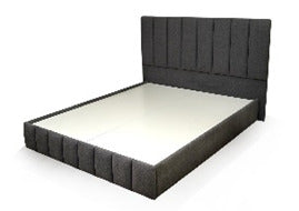 Modern Art Deco Panel Bed – Sculpted Headboard with Seamless Base Design